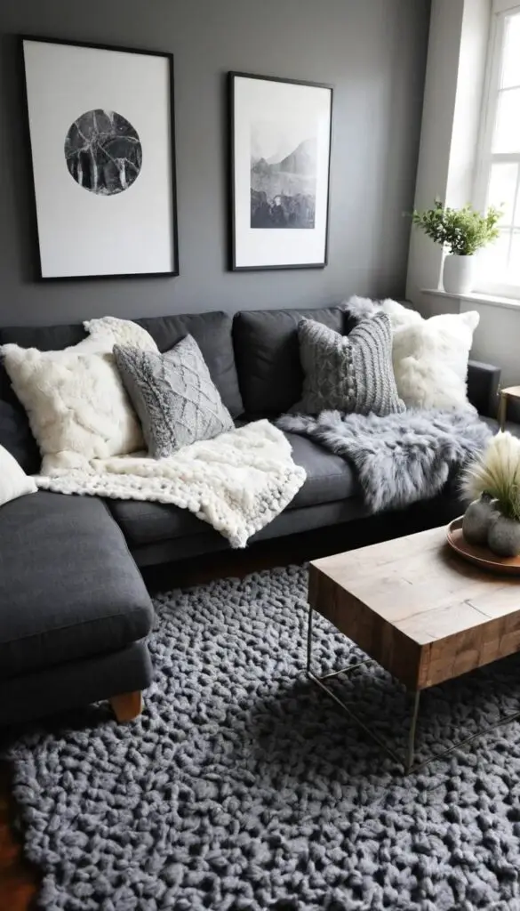 Knitted cushions and throws