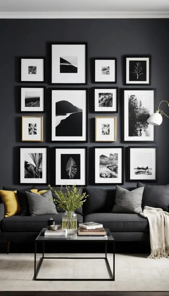 black frame gallery wall