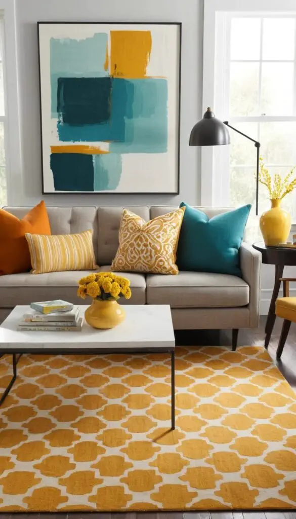 bold color pillows and cushions