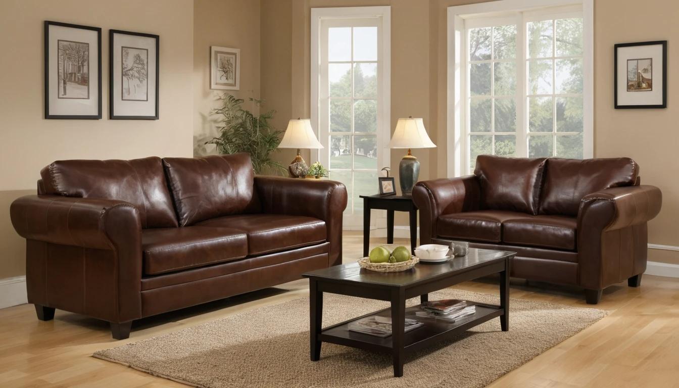 beautiful brown couch in a living room