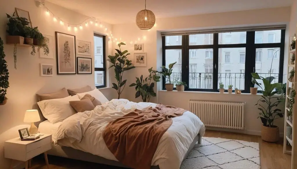 aesthetic bedroom in a cozy apartment