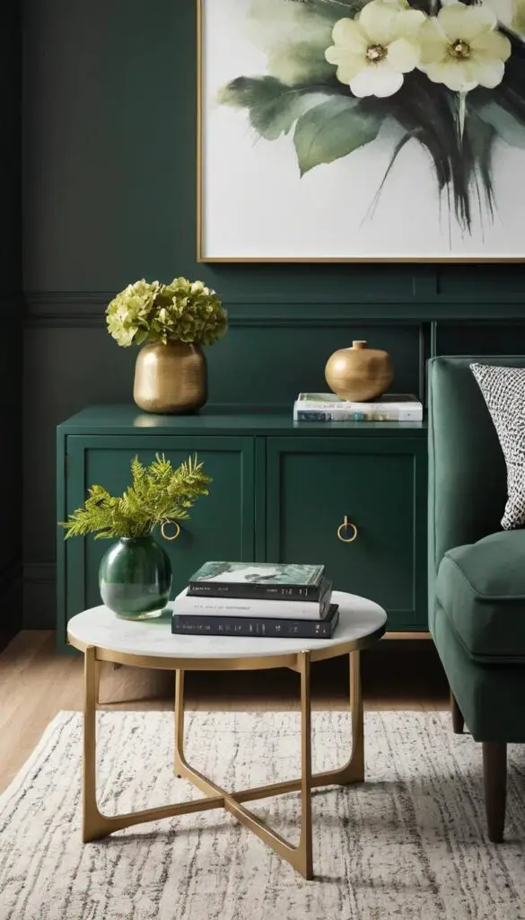 dark green furniture pieces