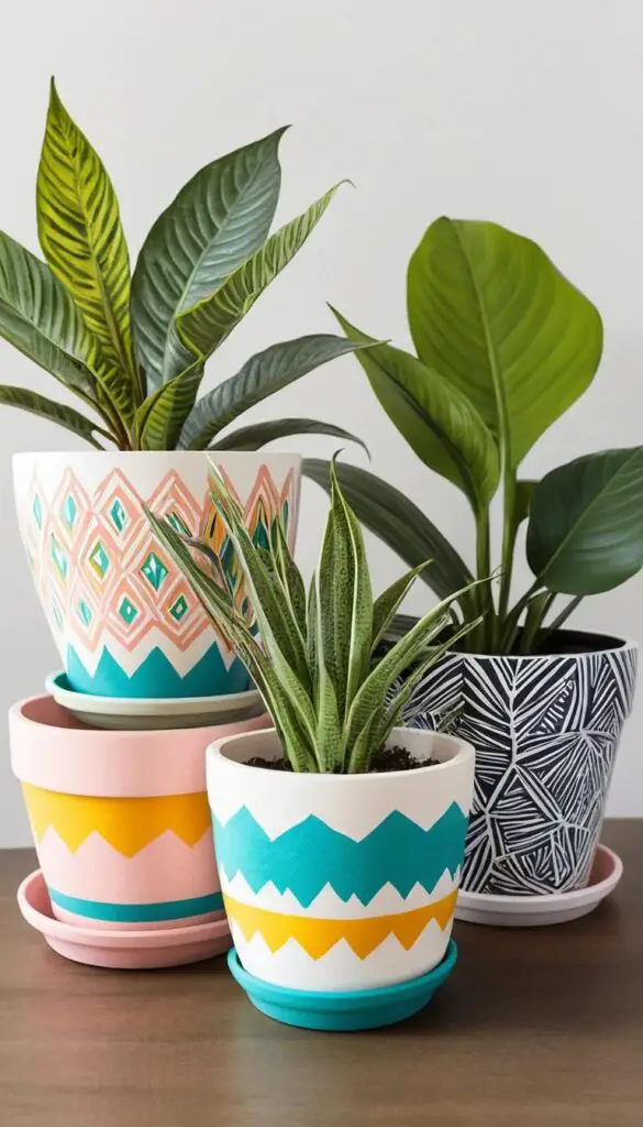 hand painted planters