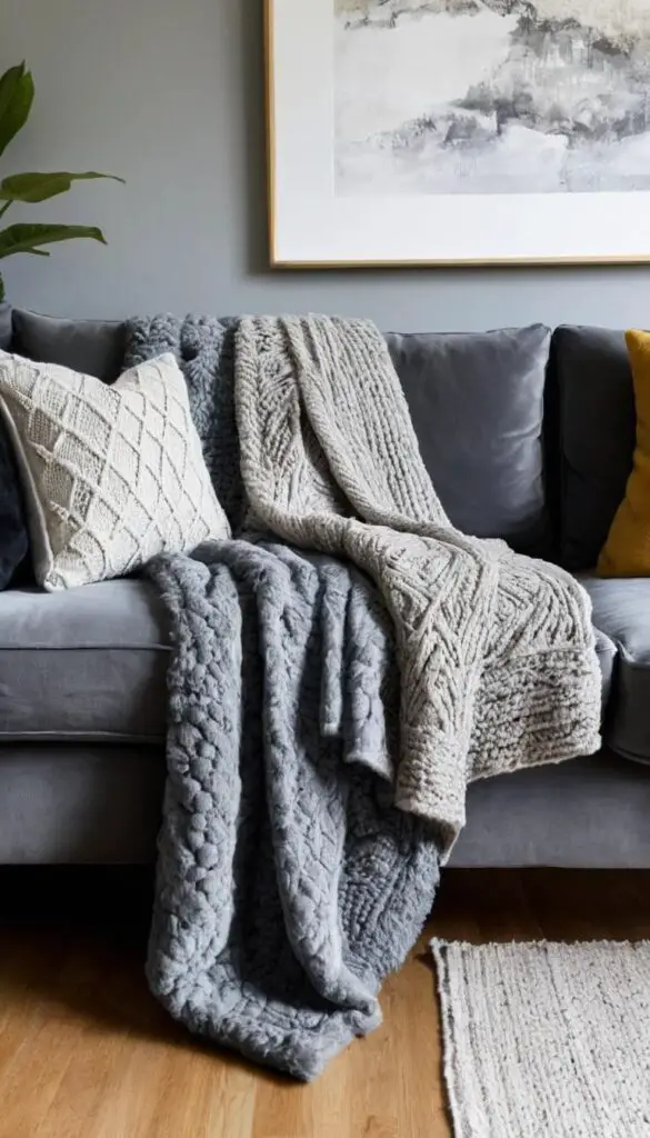 layered throws and pillows