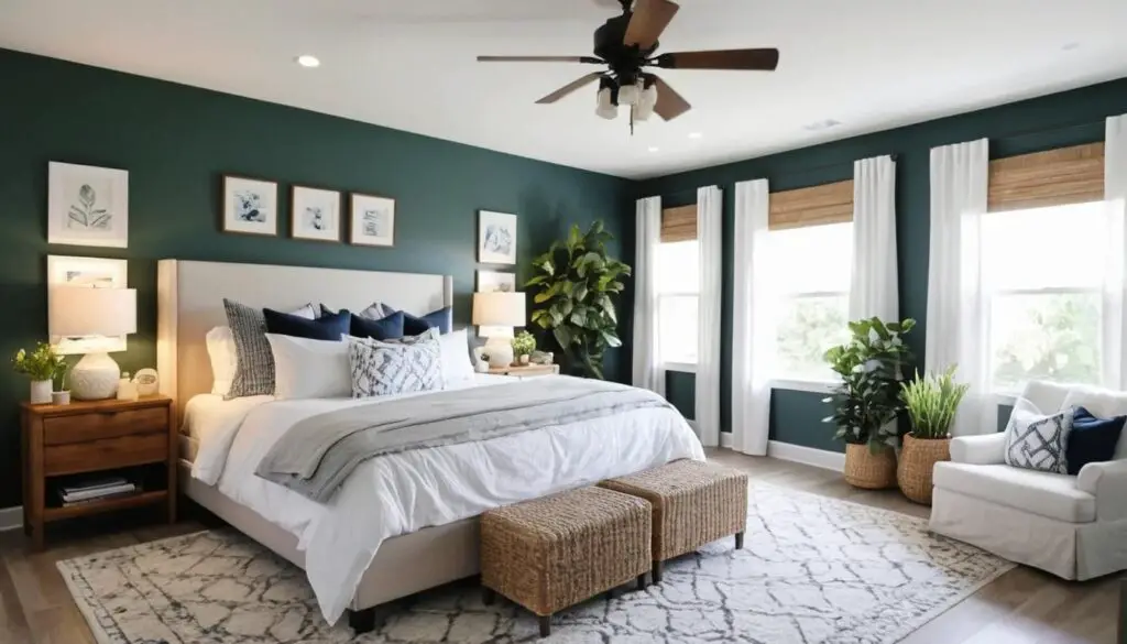 cozy decorated master bedroom