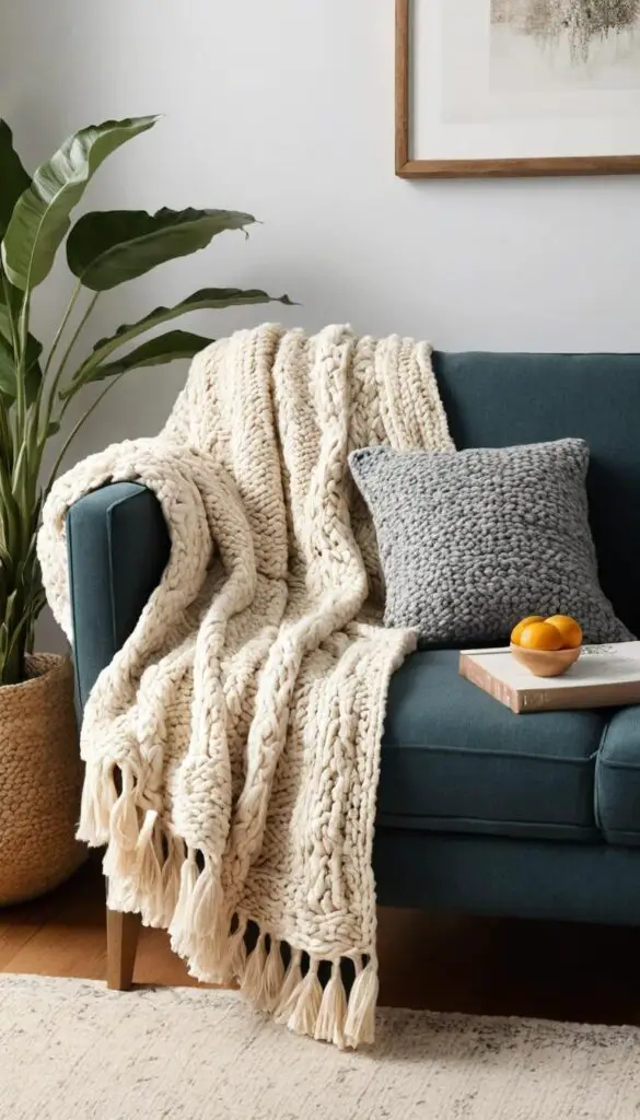 throw blanket over sofa