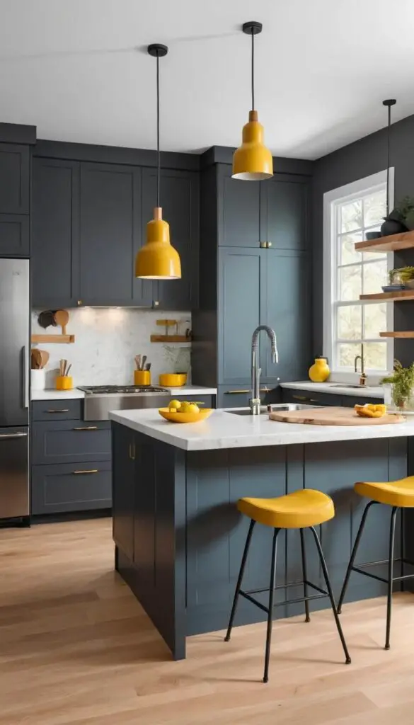 Charcoal gray kitchen 