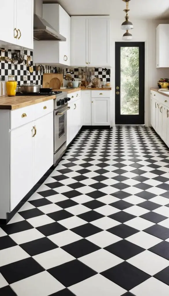 Checkerboard floor