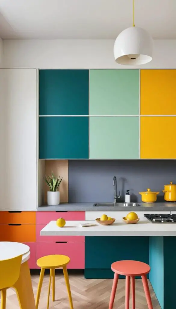 Color-Blocked Cabinets