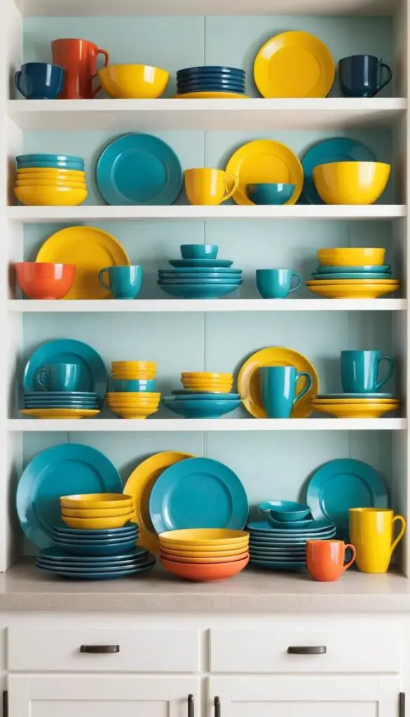 Colorful Dishware Display