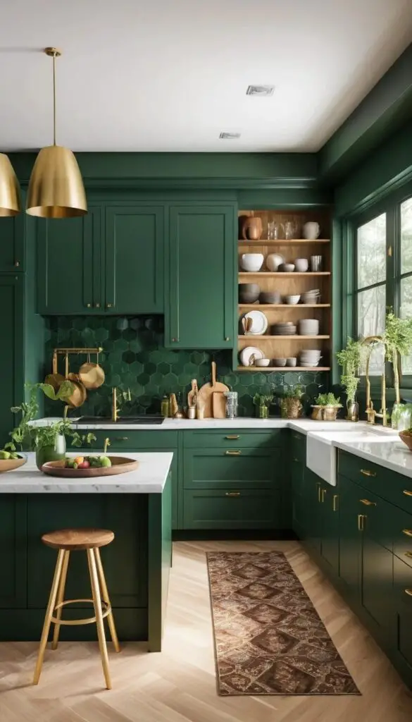 Forest Green kitchen 