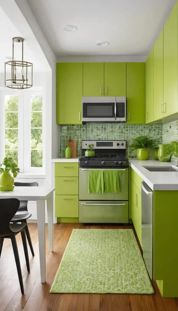 Lime green kitchen