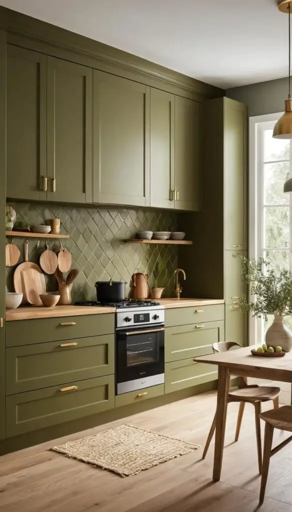 Olive Green kitchen 