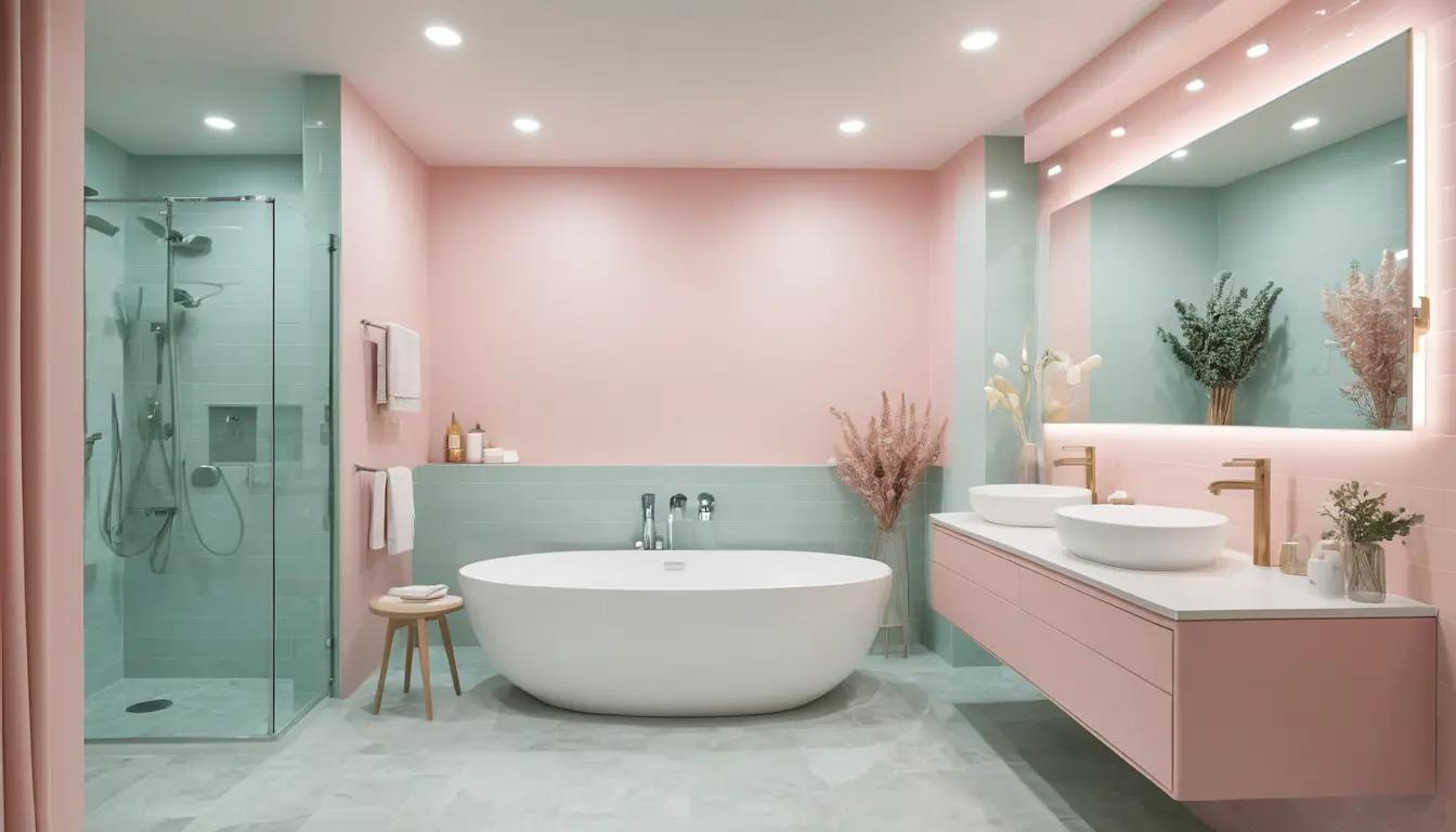 beautiful painted bathroom