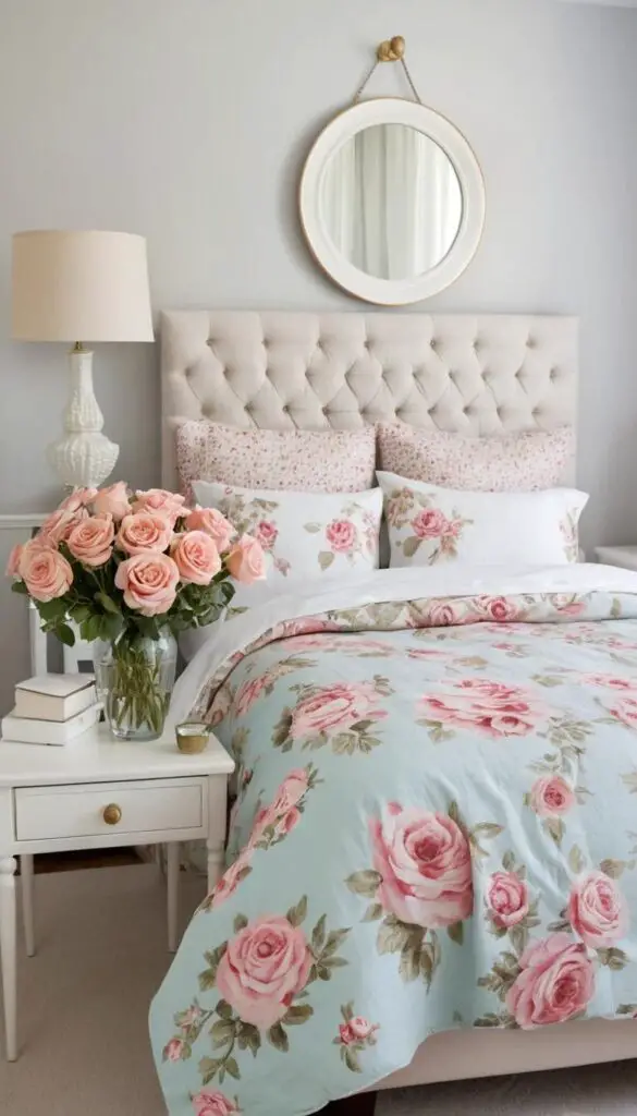 floral-patterned bedding