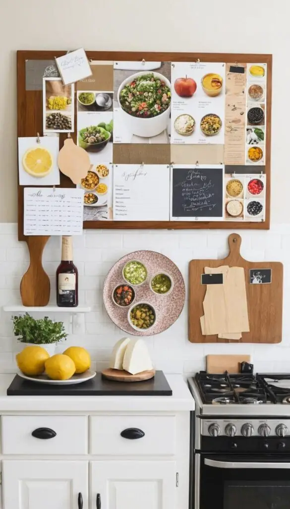 inspiration board with recipes