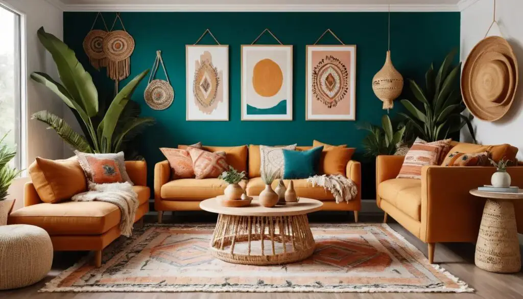 modern boho living room