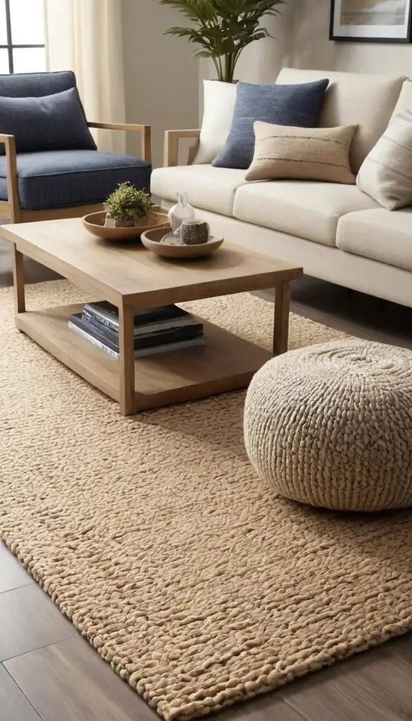 neutral rug with subtle texture