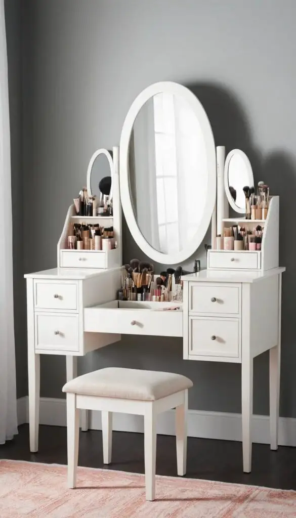 vanity with hidden compartments