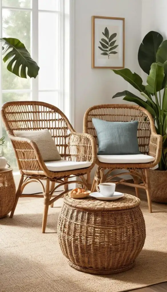 wicker or rattan furniture