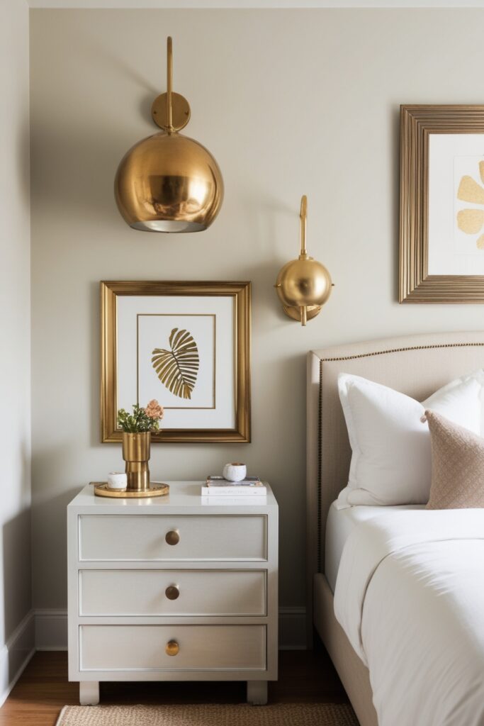 Metallic Accents in bedroom