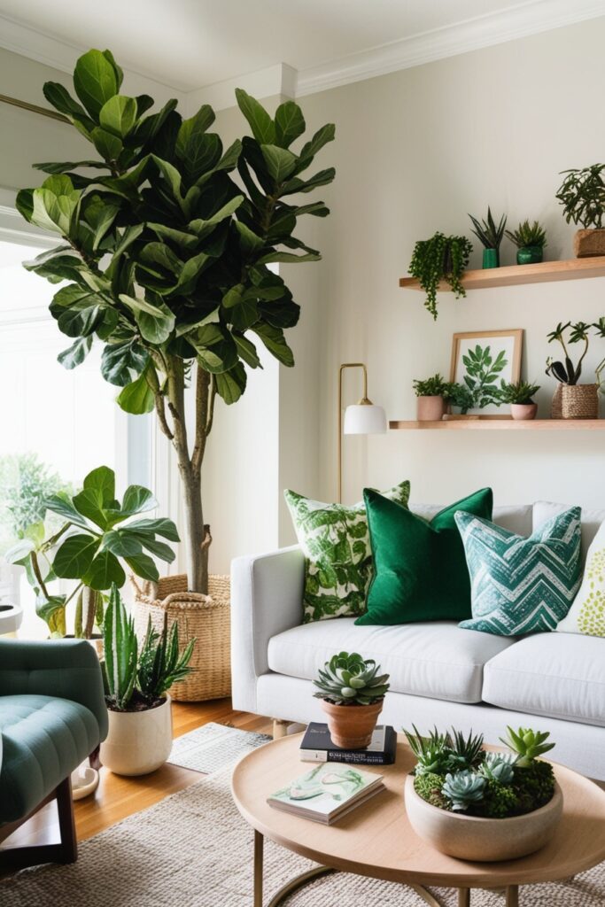 indoors with lush plants