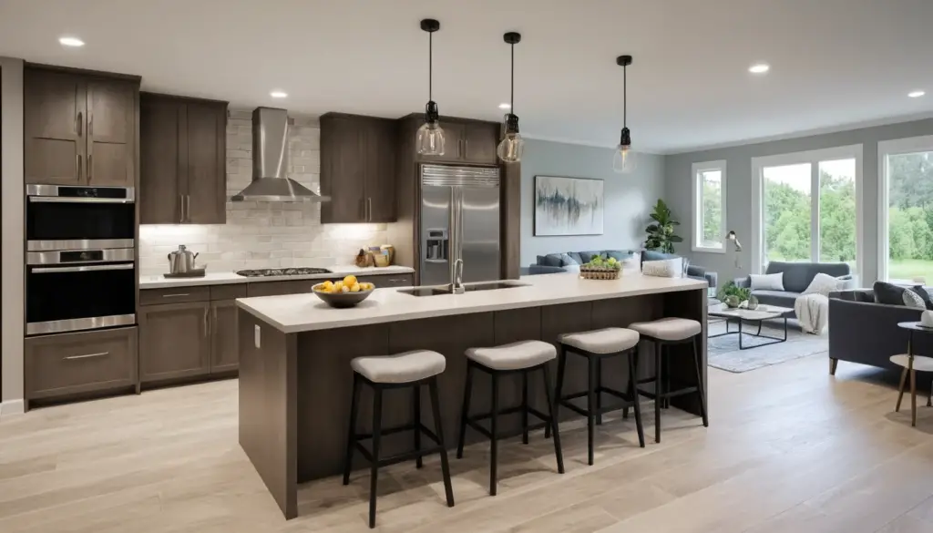 open concept kitchen living room