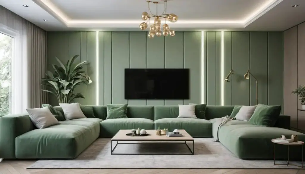 sage green living room