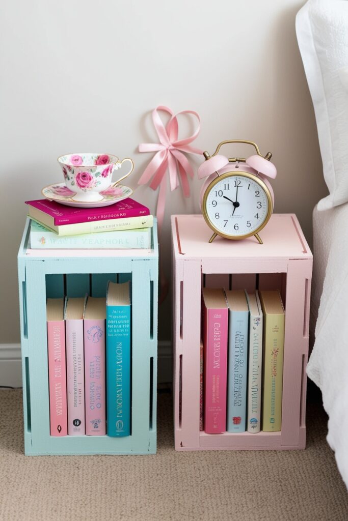 DIY Bedside Crate Table