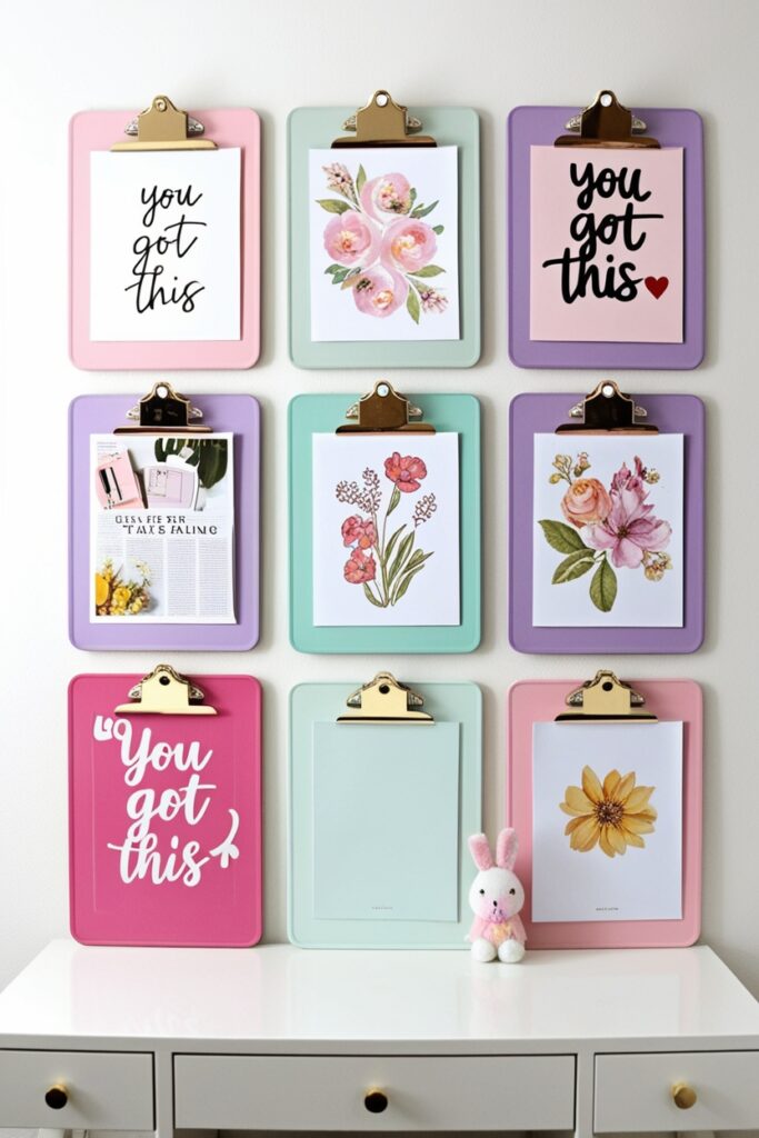 DIY Clipboard Art Wall