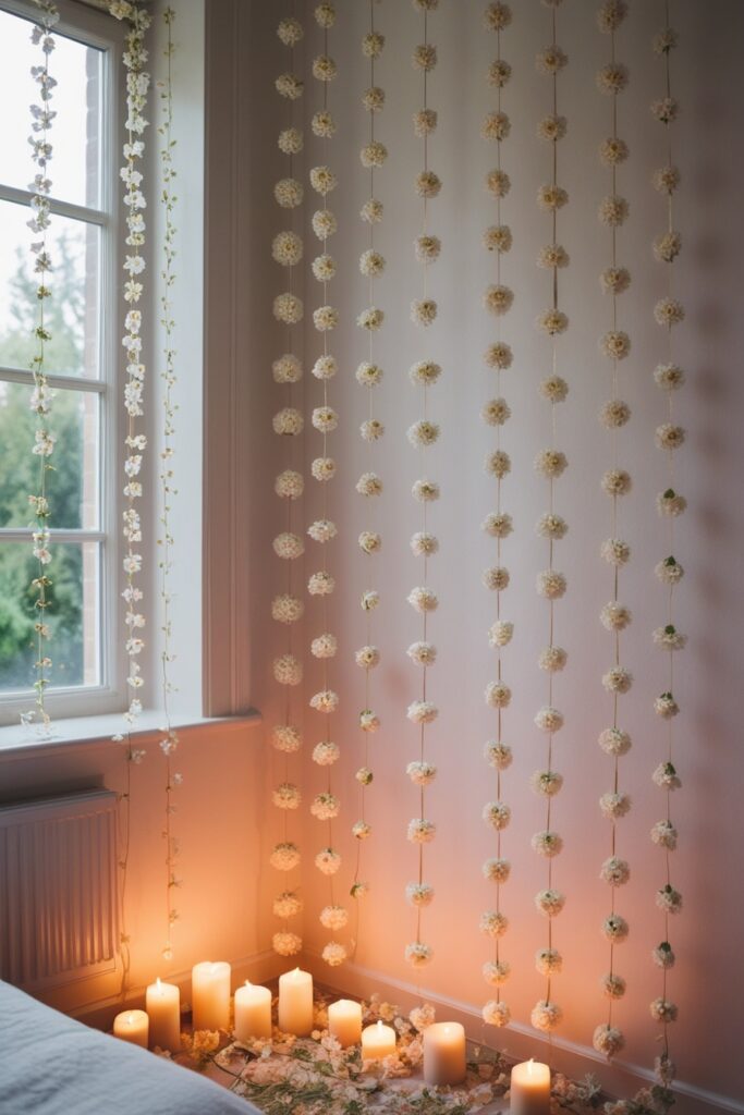DIY Hanging Flower Wall