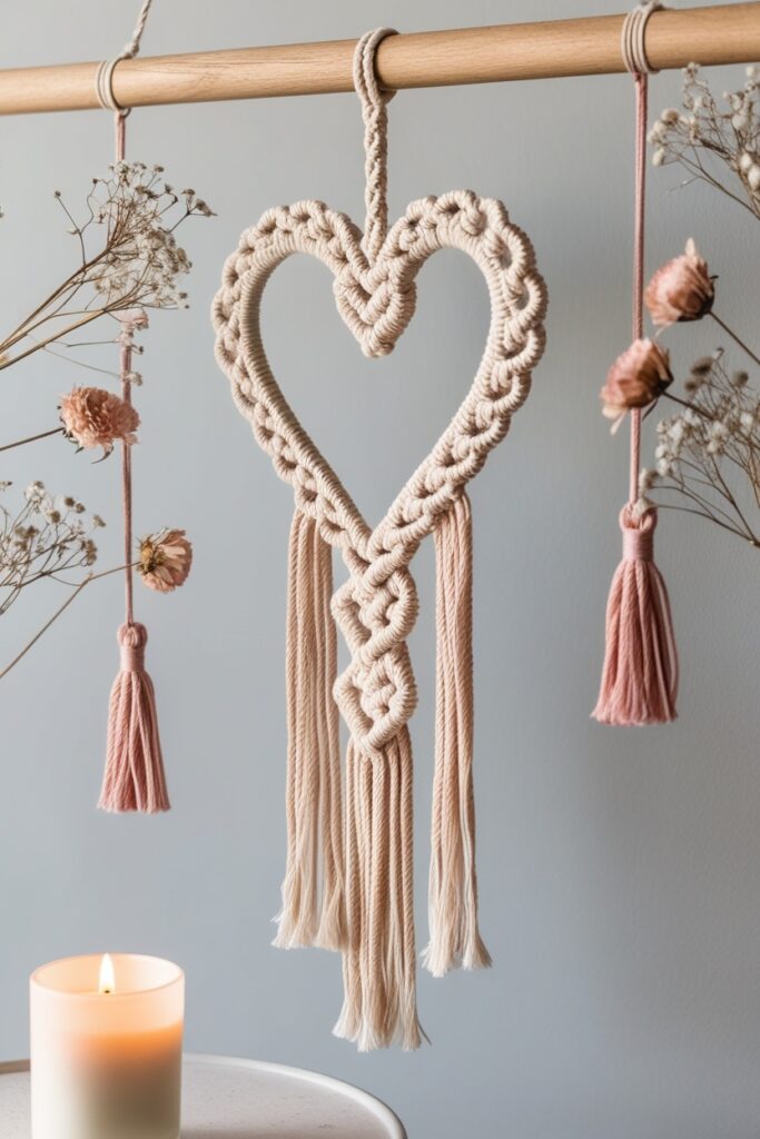 DIY Macramé Heart Hanger