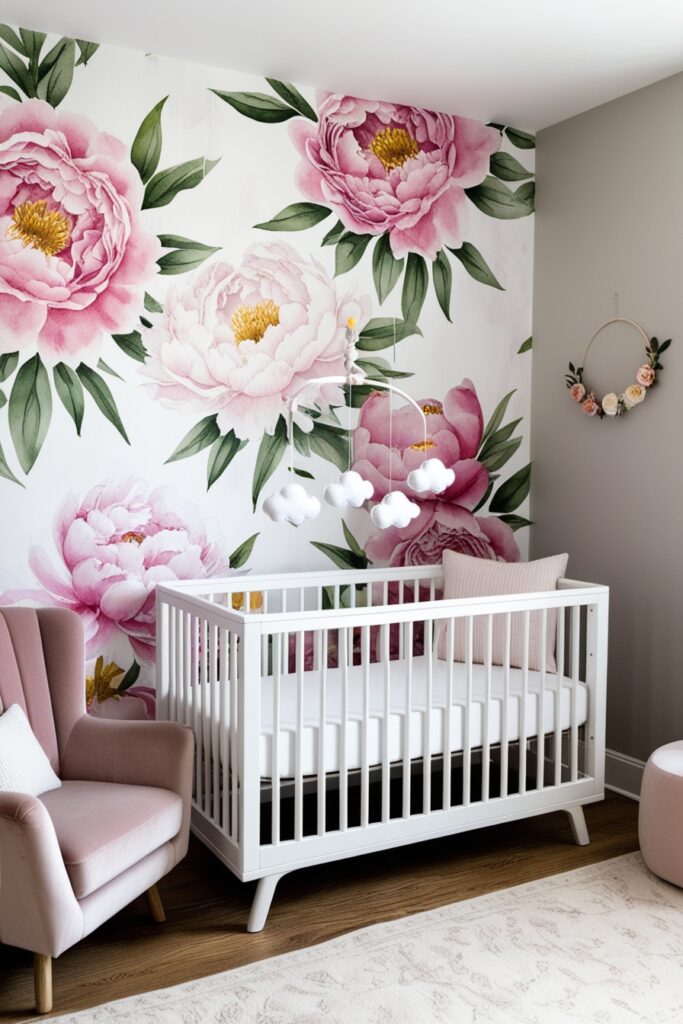 Floral Wallpaper Feature Wall (2)