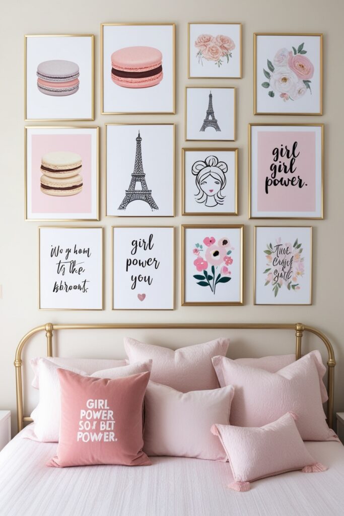 Gallery Wall of Girly Prints