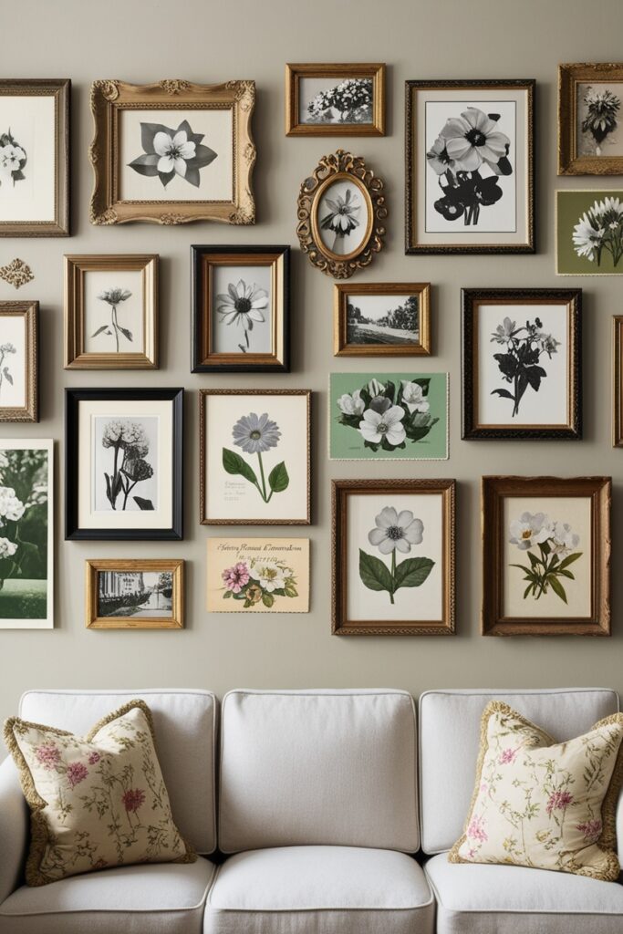 Gallery Wall with Vintage Frames