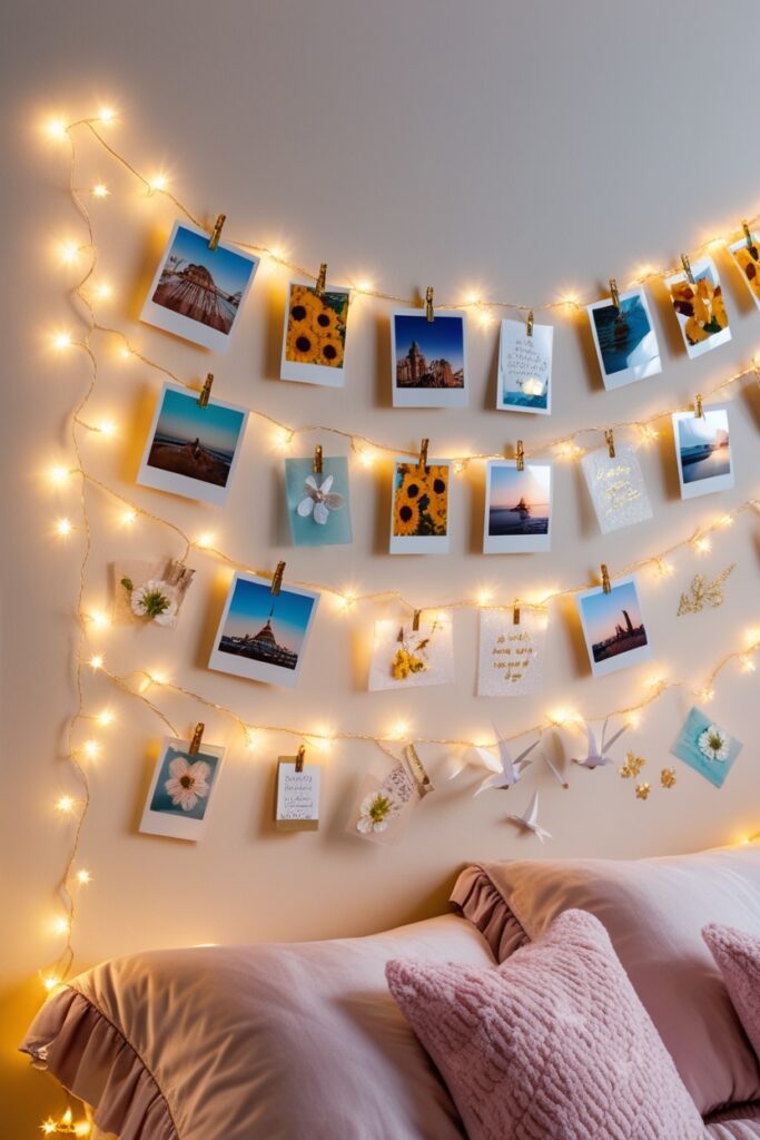 Hanging Polaroid Light Line