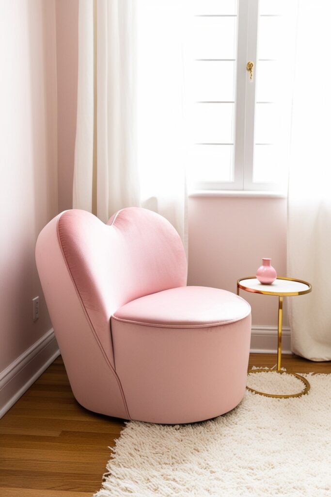 Heart or Flower-Shaped Accent Chair