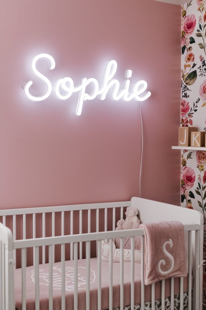 Name Wall with Neon or Wooden Letters