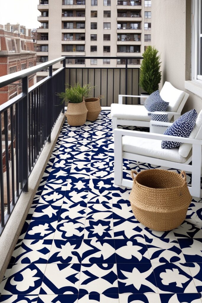 Patterned Tile Peel-and-Stick Floor