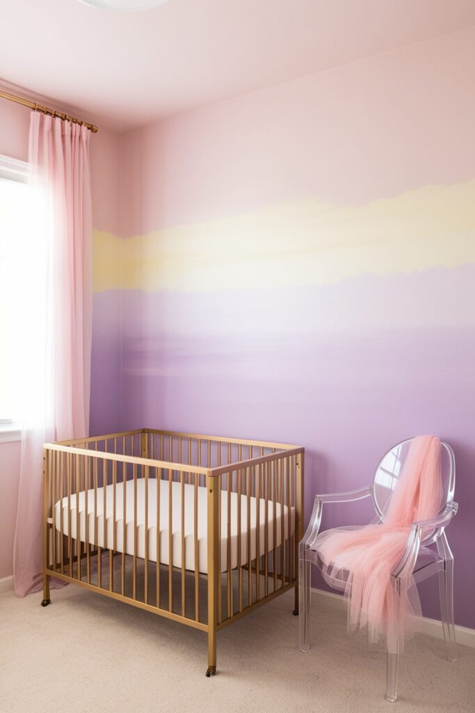Pink & Lavender Ombre Walls