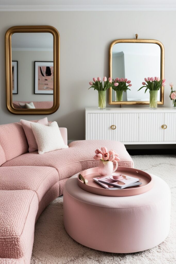 Sectional Sofa Facing a Feature Wall