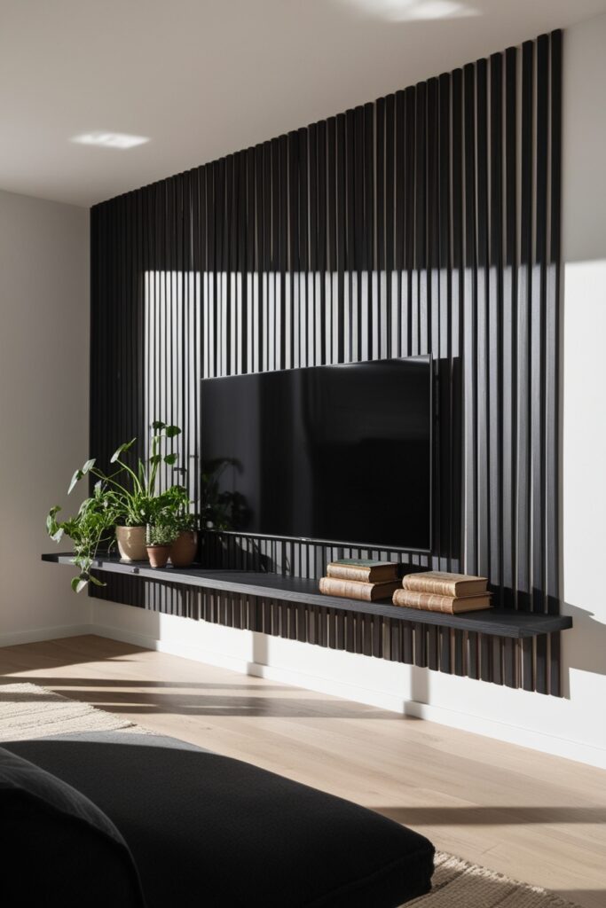 Textured Black Wall Panels