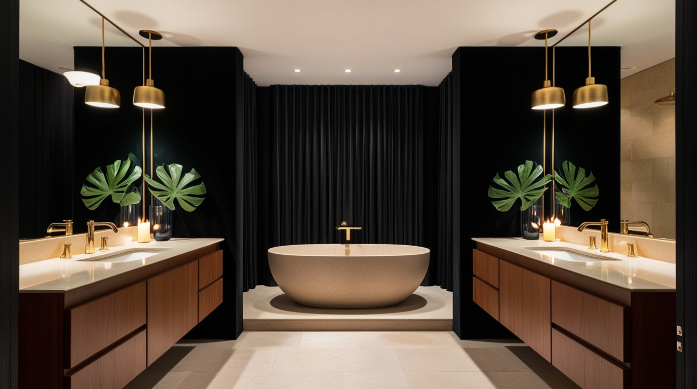 black bathroom