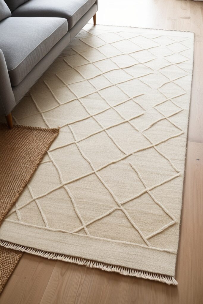 creamy wool rug