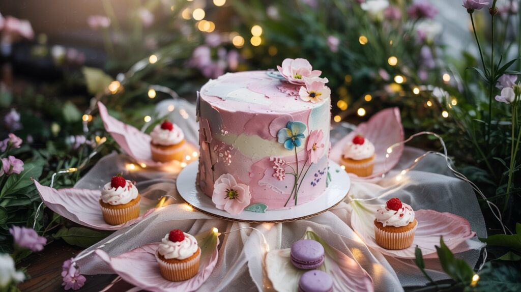 birthday party decor in garden