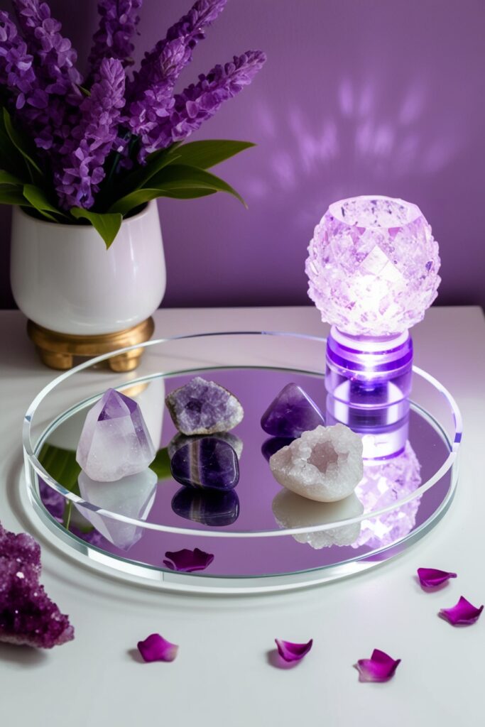 DIY Purple Crystal Light Tray Display