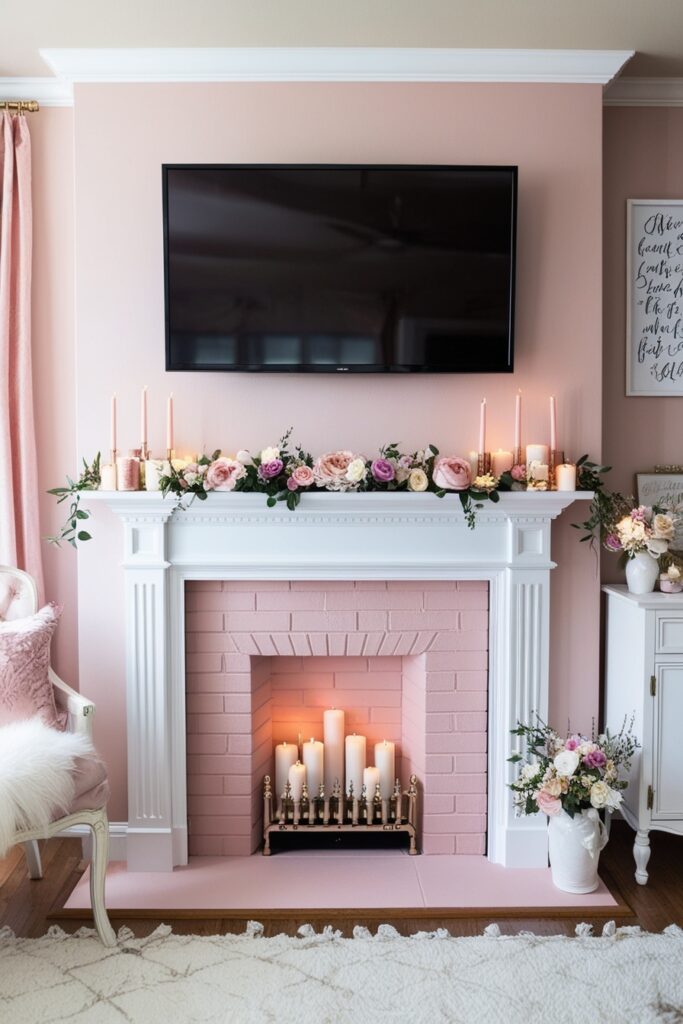 Faux Fireplace TV Wall