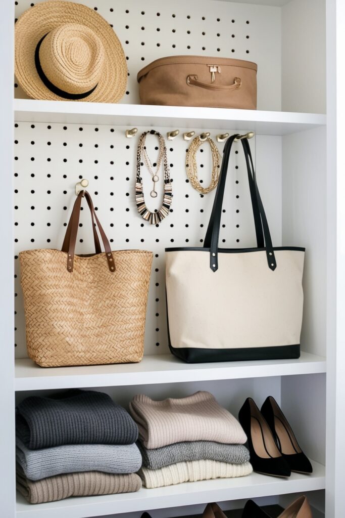 Floating Shelf + Pegboard Closet
