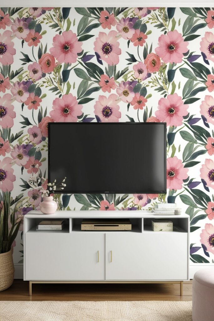 Floral Wallpaper as the Focal Point