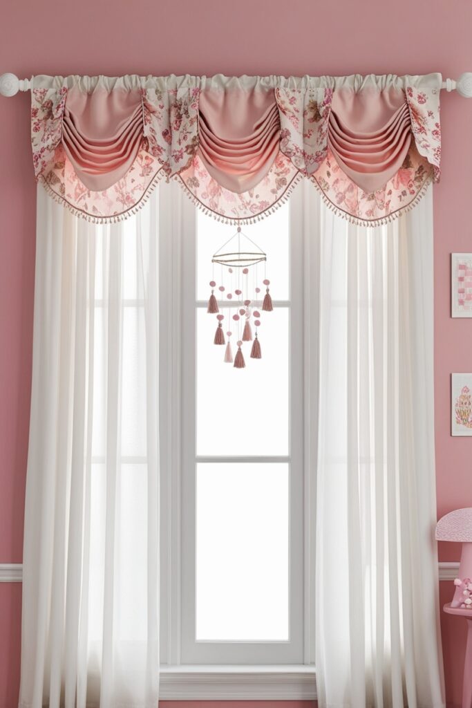 Layered valance curtains